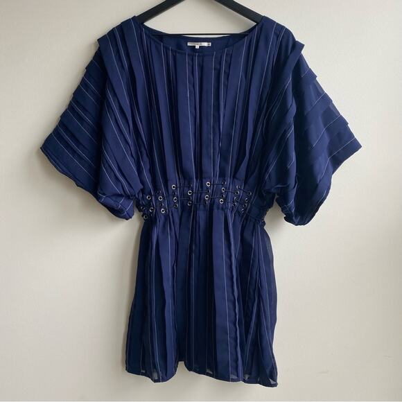 Tularosa Sienna Pleated Fit and Flare Mini Dress Size Medium - Picture 3 of 9